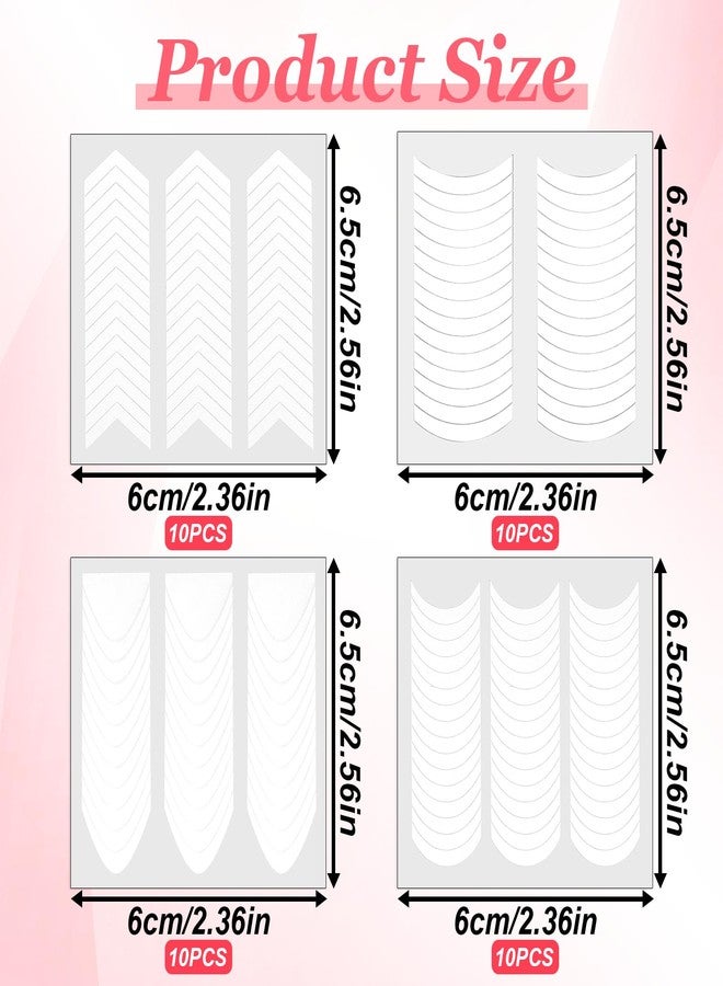 Qulkws 40 Sheets French Tip Nail Stickers Self-Adhesive French Manicure Strips White Nail Guides Strips Decals for DIY Manicure Art Professional and Home Use(1620pcs) - Image 2